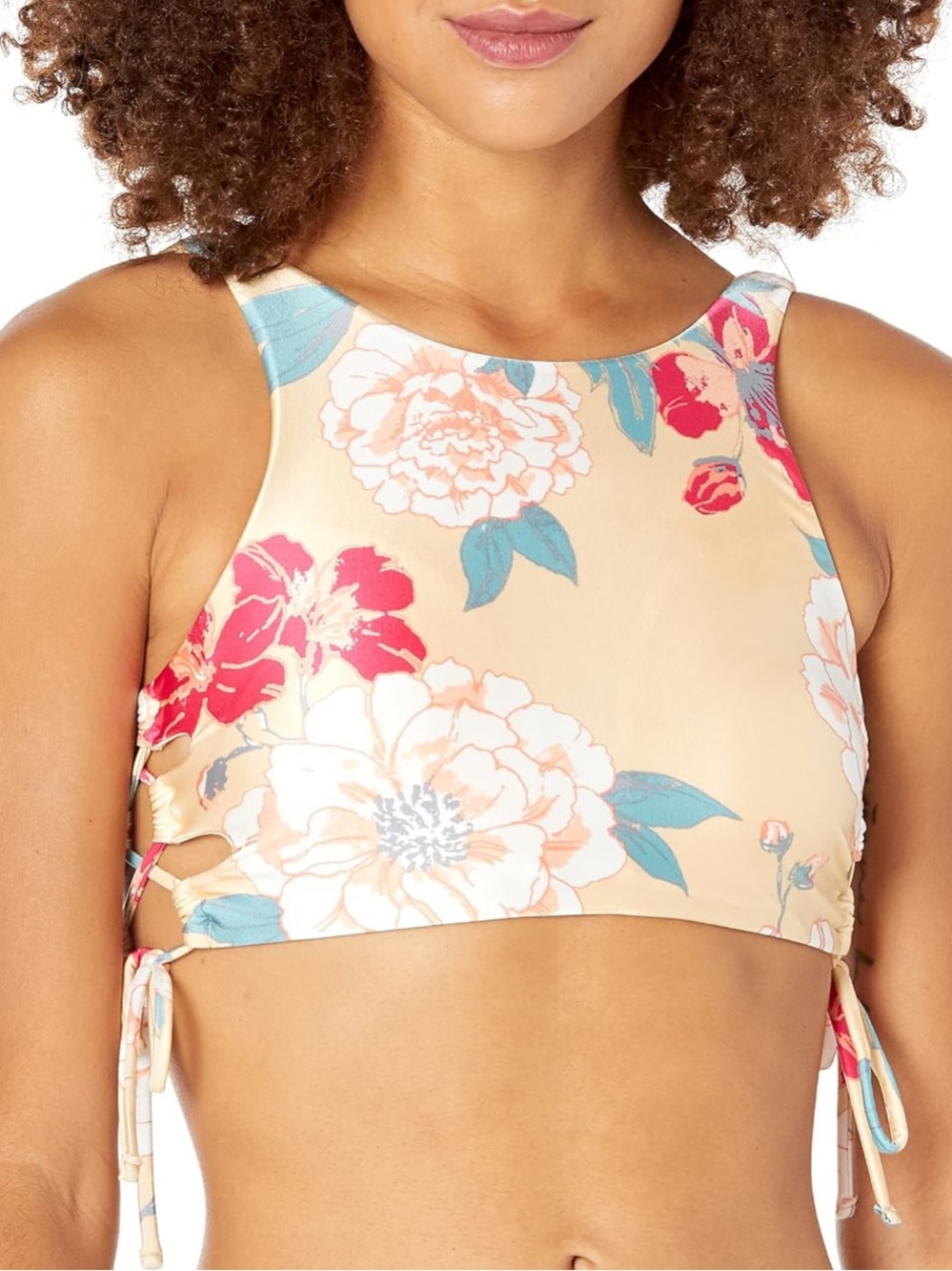 NWT Roxy Women's Riding Moon Crop Top Bikini - L
